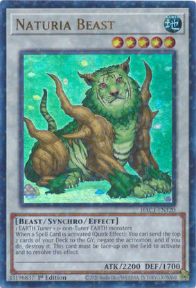 Naturia Beast - HAC1-EN120 - Duel Terminal Ultra Parallel Rare 1st Edition