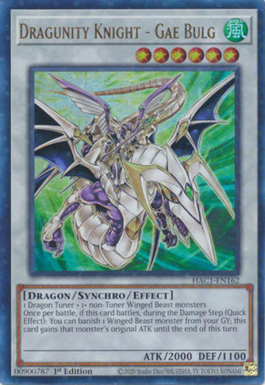 Dragunity Knight - Gae Bulg - HAC1-EN162 - Duel Terminal Ultra Parallel Rare 1st Edition