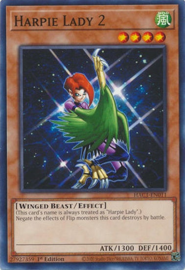 Harpie Lady 2 - HAC1-EN011 - Duel Terminal Normal Parallel Rare 1st Edition