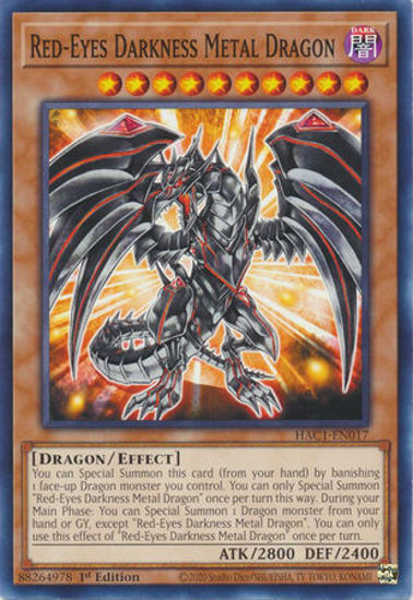 Red-Eyes Darkness Metal Dragon - HAC1-EN017 - Duel Terminal Normal Parallel Rare 1st Edition