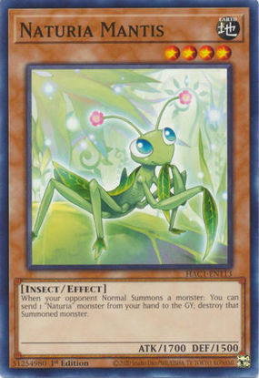 Naturia Mantis - HAC1-EN113 - Common 1st Edition