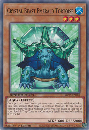 Crystal Beast Emerald Tortoise - SGX1-ENF05 - Common 1st Edition