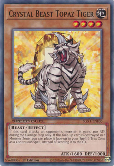 Crystal Beast Topaz Tiger - SGX1-ENF06 - Common 1st Edition