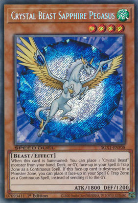 Crystal Beast Sapphire Pegasus - SGX1-ENF08 - Secret Rare 1st Edition