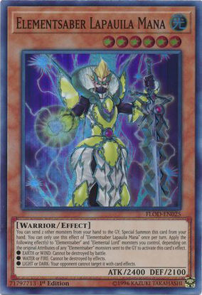 Elementsaber Lapauila Mana - FLOD-EN025 - Super Rare 1st Edition