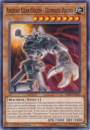 Ancient Gear Golem - Ultimate Pound - LED2-EN035 - Common 1st Edition