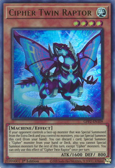 Cipher Twin Raptor - GFP2-EN109 - Ultra Rare 1st Edition