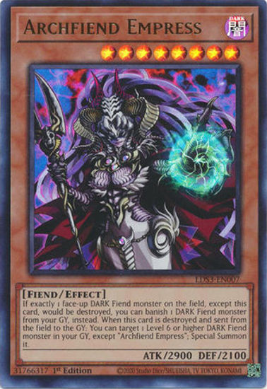 Archfiend Empress - LDS3-EN007 - Ultra Rare 1st Edition