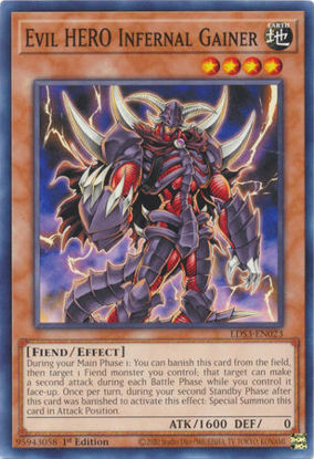 Evil HERO Infernal Gainer - LDS3-EN023 - Common 1st Edition