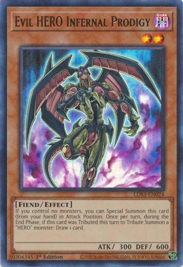 Evil HERO Infernal Prodigy - LDS3-EN024 - Ultra Rare 1st Edition