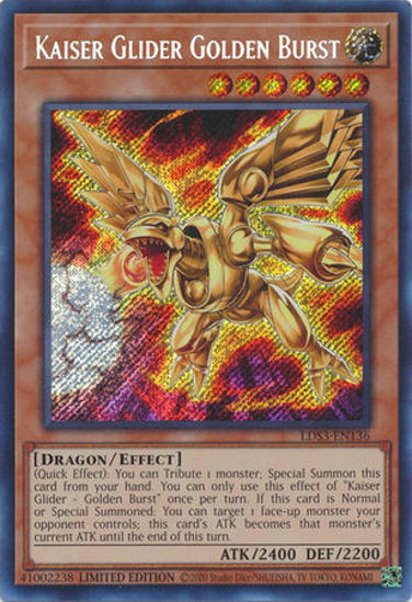 Kaiser Glider - Golden Burst - LDS3-EN136 - Secret Rare 1st Edition