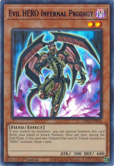 Evil HERO Infernal Prodigy (Blue) - LDS3-EN024 - Ultra Rare 1st Edition