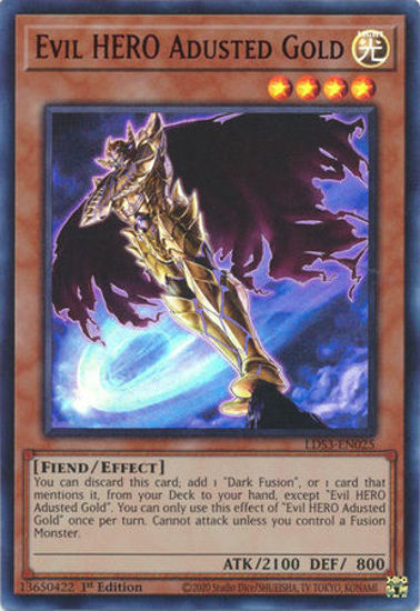 Evil HERO Adusted Gold (Red) - LDS3-EN025 - Ultra Rare 1st Edition