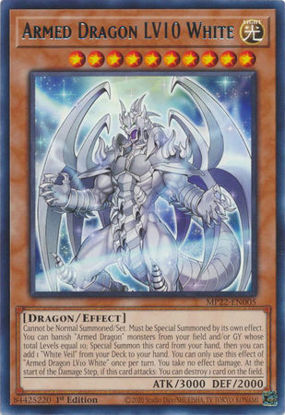 Armed Dragon LV10 White - MP22-EN005 - Rare 1st Edition