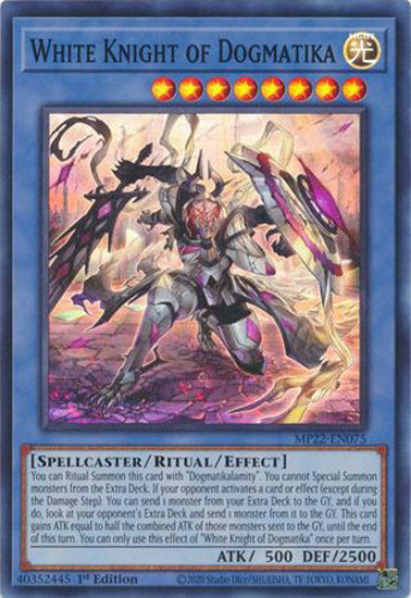 White Knight of Dogmatika - MP22-EN075 - Super Rare 1st Edition