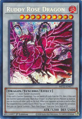 Ruddy Rose Dragon - MP22-EN077 - Prismatic Secret Rare 1st Edition