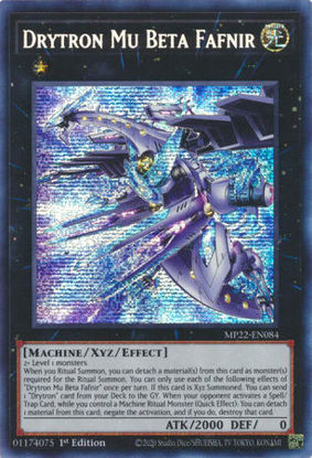 Drytron Mu Beta Fafnir - MP22-EN084 - Prismatic Secret Rare 1st Edition