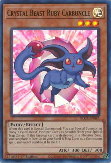 Crystal Beast Ruby Carbuncle - BLCR-EN047 - Ultra Rare 1st Edition