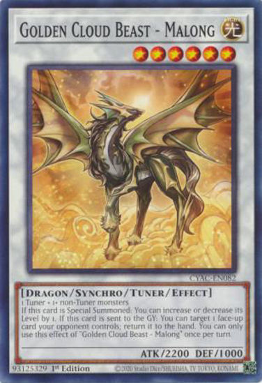 Golden Cloud Beast - Malong - CYAC-EN082 - Common 1st Edition