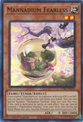 Mannadium Fearless - CYAC-EN013 - Super Rare 1st Edition