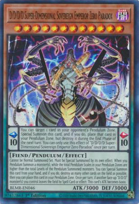 D/D/D/D Super-Dimensional Sovereign Emperor Zero Paradox - BLMR-EN046 - Ultra Rare 1st Edition