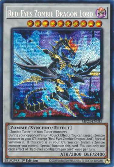 Red-Eyes Zombie Dragon Lord - MP23-EN083 - Prismatic Secret Rare 1st Edition