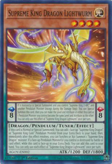 Supreme King Dragon Lightwurm - AGOV-EN002 - Common 1st Edition