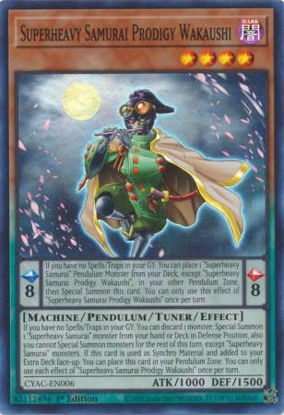 Superheavy Samurai Prodigy Wakaushi - CYAC-EN006 - Super Rare 1st Edition