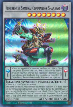 Superheavy Samurai Commander Shanawo - CYAC-EN040 - Super Rare 1st Edition