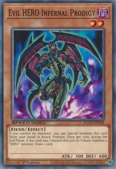 Evil HERO Infernal Prodigy - SGX3-ENA08 - Common 1st Edition