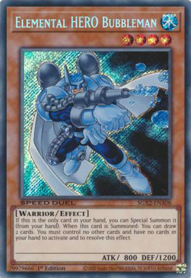 Elemental HERO Bubbleman - SGX2-ENA08 - Secret Rare 1st Edition