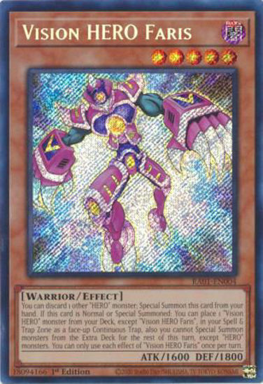 Vision HERO Faris - RA01-EN004 - (V.3 - Secret Rare) 1st Edition