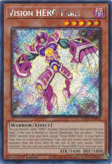 Vision HERO Faris - RA01-EN004 - (V.4 - Platinum Secret Rare) 1st Edition