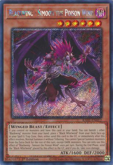 Blackwing - Simoon the Poison Wind - RA01-EN012 - (V.3 - Secret Rare) 1st Edition