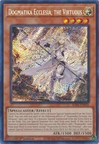 Dogmatika Ecclesia, the Virtuous - RA01-EN020 - (V.3 - Secret Rare) 1st Edition