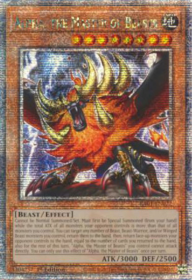 Alpha, the Master of Beasts - RA01-EN022 - (V.5 - Quarter Century Secret Rare) 1st Edition