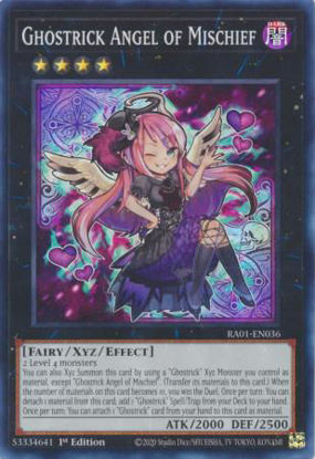 Ghostrick Angel of Mischief - RA01-EN036 - (V.1 - Super Rare) 1st Edition