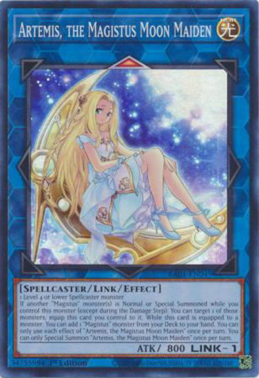 Artemis, the Magistus Moon Maiden - RA01-EN049 - (V.1 - Super Rare) 1st Edition