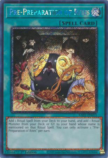 Pre-Preparation of Rites - RA01-EN055 - (V.4 - Platinum Secret Rare) 1st Edition