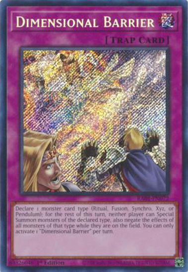 Dimensional Barrier - RA01-EN072 - (V.3 - Secret Rare) 1st Edition