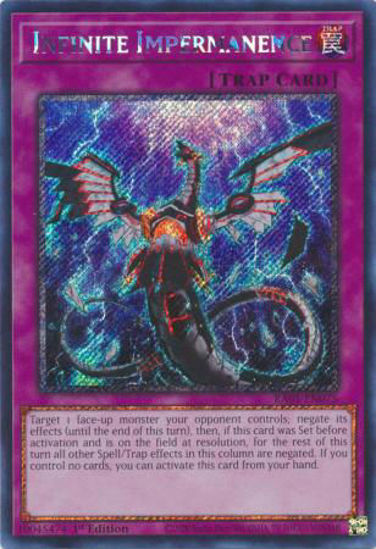 Infinite Impermanence - RA01-EN075 - (V.4 - Platinum Secret Rare) 1st Edition