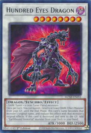 Hundred Eyes Dragon - MZMI-EN051 - Rare 1st Edition