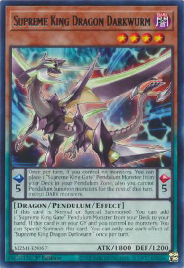 Supreme King Dragon Darkwurm - MZMI-EN057 - Rare 1st Edition