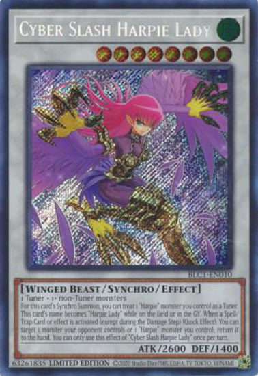 Cyber Slash Harpie Lady - BLC1-EN010 - Secret Rare 1st Edition