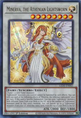 Minerva, the Athenian Lightsworn - LEDE-EN043 - Ultra Rare 1st Edition