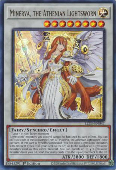 Minerva, the Athenian Lightsworn - LEDE-EN043 - Ultra Rare 1st Edition