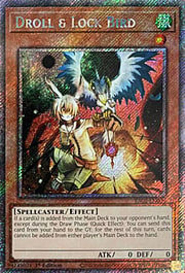 Droll & Lock Bird - RA02-EN006 - (V.4 - Platinum Secret Rare) 1st Edition