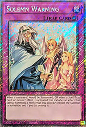 Solemn Warning - RA02-EN078 - (V.4 - Platinum Secret Rare) 1st Edition