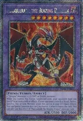 Masquerade the Blazing Dragon - RA02-EN022 - (V.4 - Platinum Secret Rare) 1st Edition