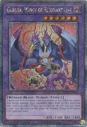 Garura, Wings of Resonant Life - RA02-EN024 - (V.5 - Quarter Century Secret Rare) 1st Edition